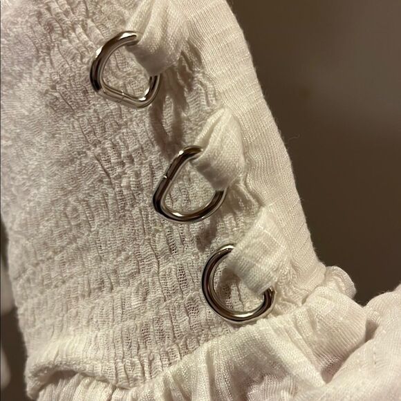 Free People White Flowing Blouse - Picture 5 of 12